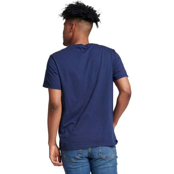 Russell Athletic Men's Navy Imported Pull On Dri-power Short Sleeve Tees - Picture 4 of 4